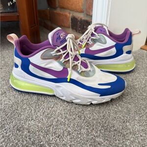 Nike Air Max 270 React in Blue and Purple